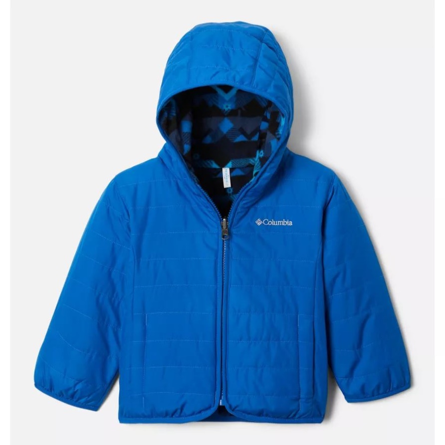 Columbia Double Trouble Wendbare Jacke Für Kleinkinder Bright Indigo/Coll Navy Checkpoint