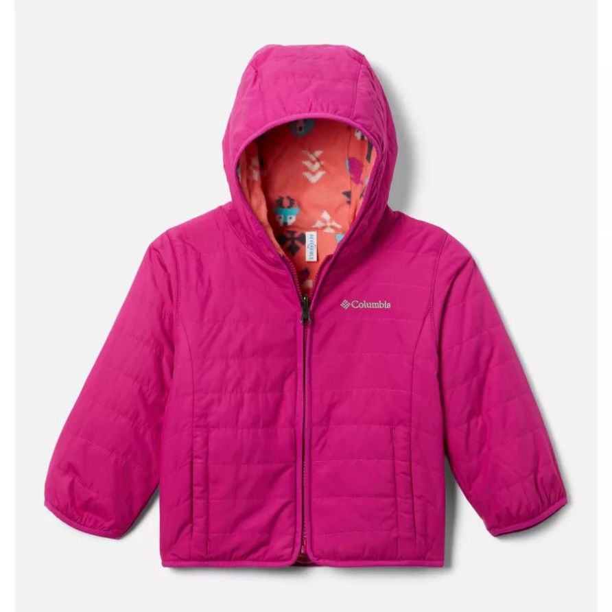 Columbia Double Trouble Wendbare Jacke Für Kleinkinder Wild Fuchsia/Blush Pink Woodlands