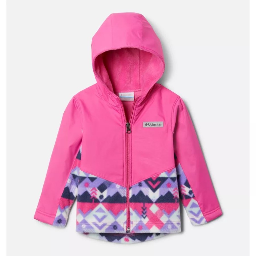 Columbia Kleinkind Steens Mt Overlay Hoodie Weiß Checkpoint/pink Ice