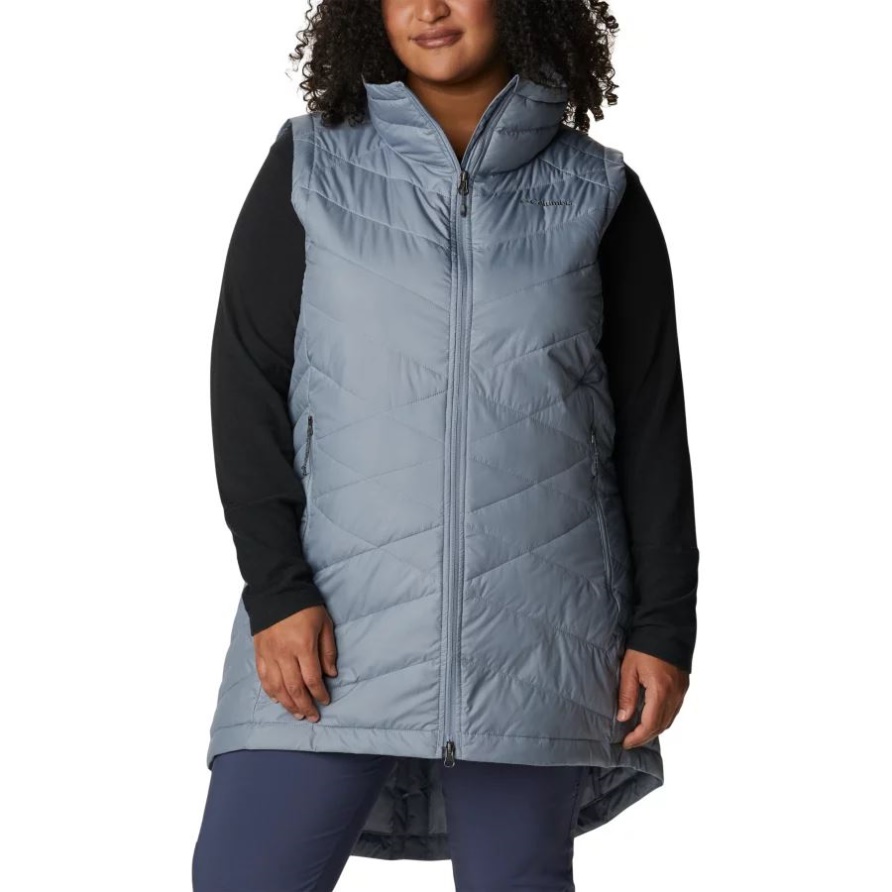Columbia Tradewinds Graue Himmlische Lange Weste Für Damen In Übergröße