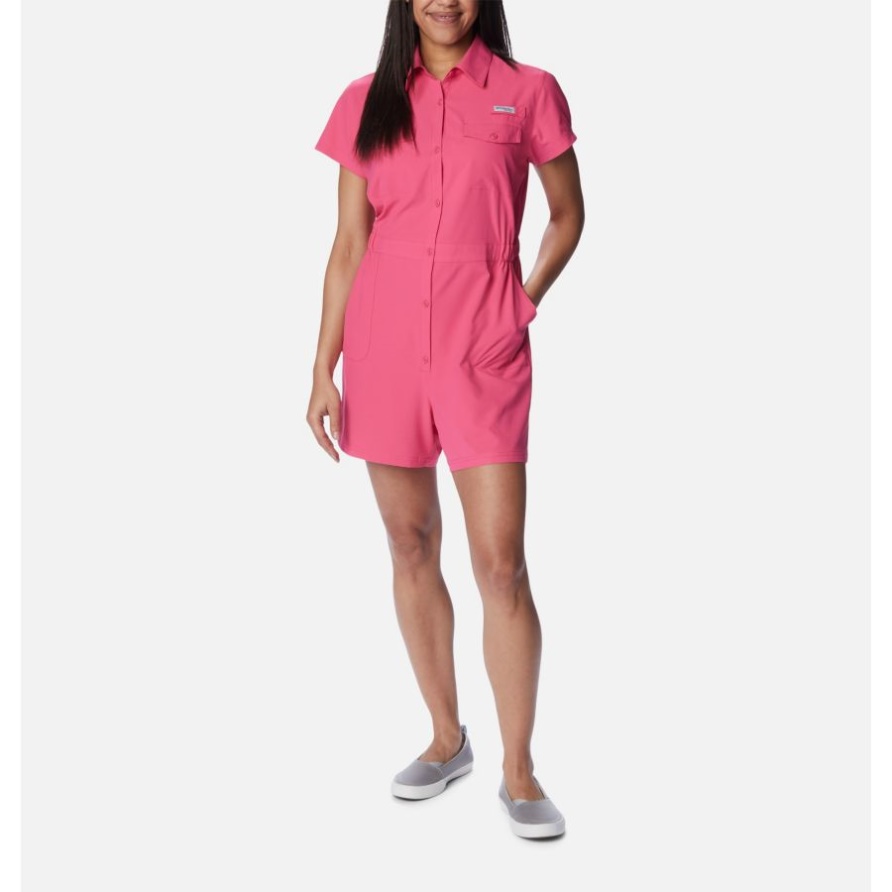Columbia Ultra Pink Pfg Sun Drifter Gewebter Strampler Für Damen