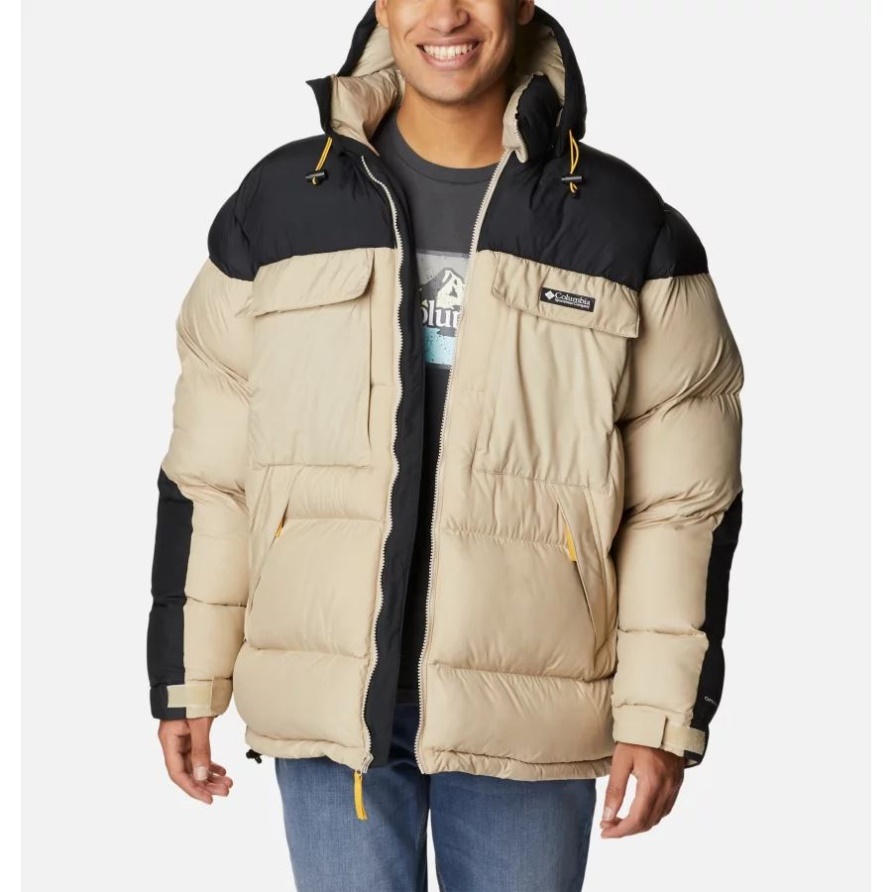 Columbia Unisex Ballistic Ridge übergroße Pufferjacke Antikes Fossil/schwarz