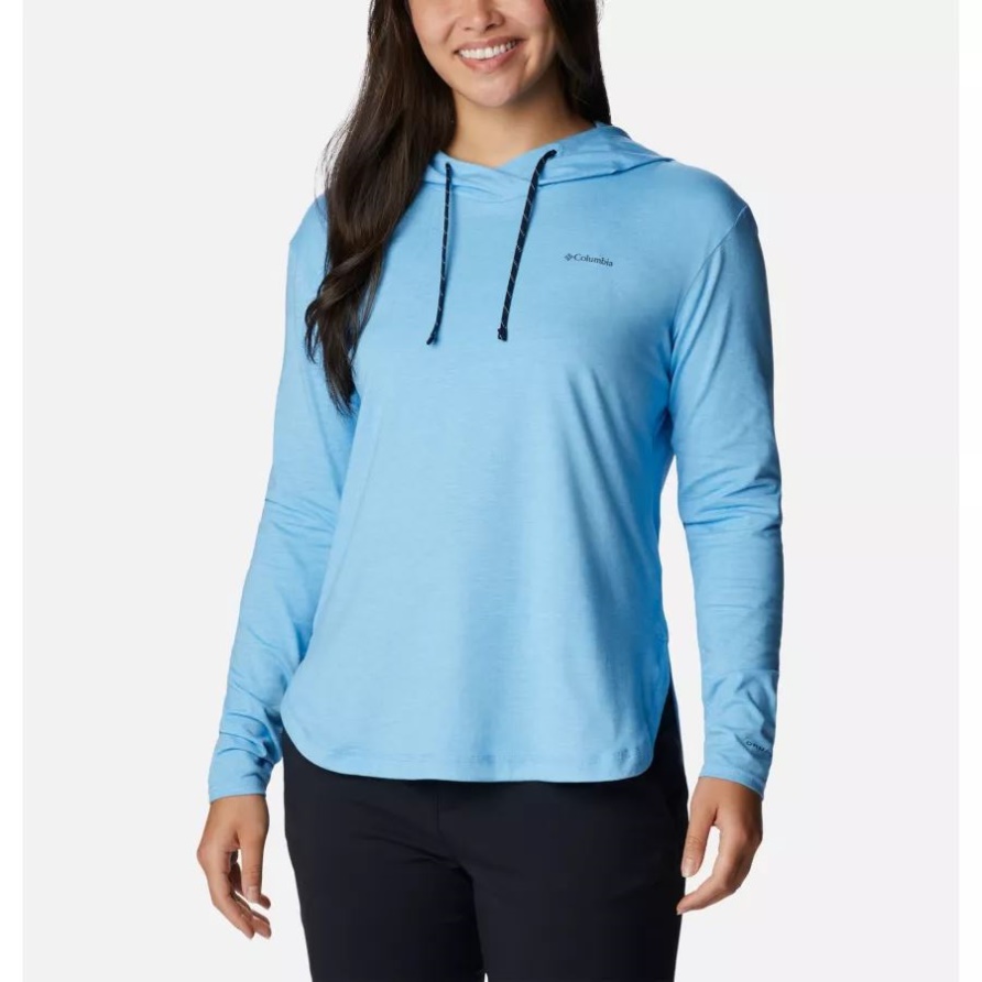Columbia Vista Blau Meliert Sun Trek Kapuzenpullover Für Damen