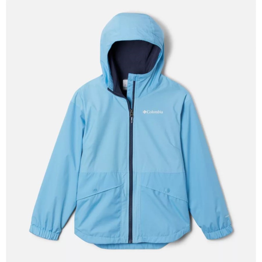 Columbia Vista Blue/vista Blue Slub Mädchenjacke Mit Fleecefutter Für Regnerische Trails