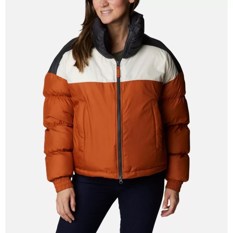 Columbia Warm Copper/Chalk/Shark Kurz Geschnittene Pike Lake-Jacke Für Damen