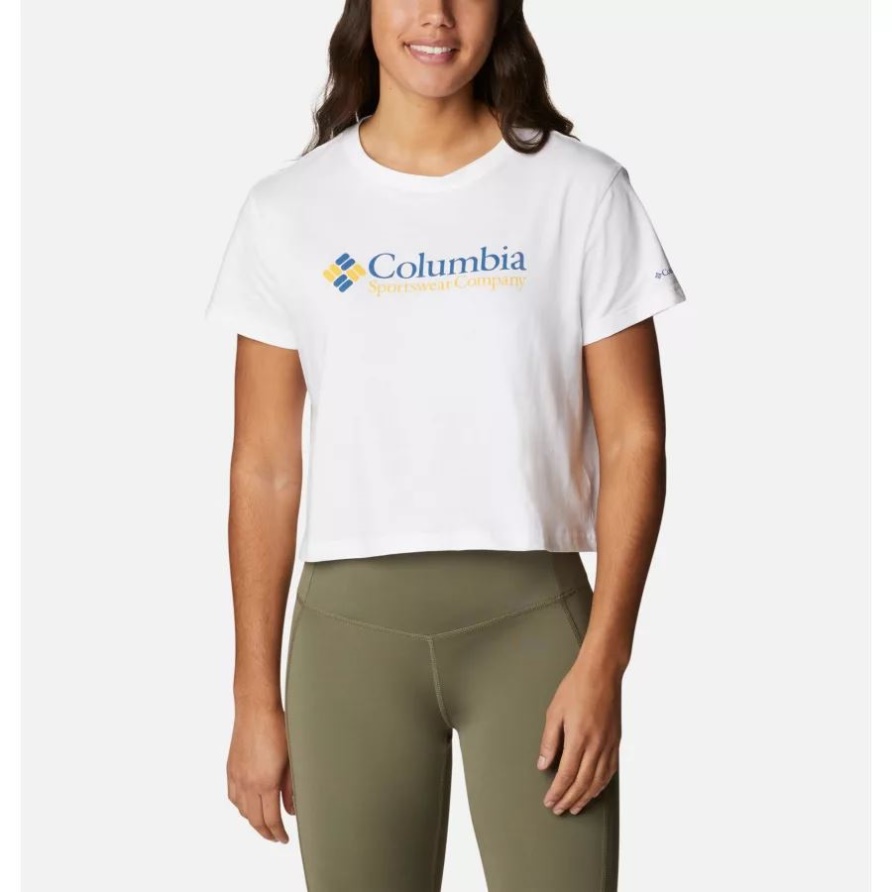 North Cascades Geerntetes T-Shirt Der Columbia-Weiß/CSC-Retrologofrauen