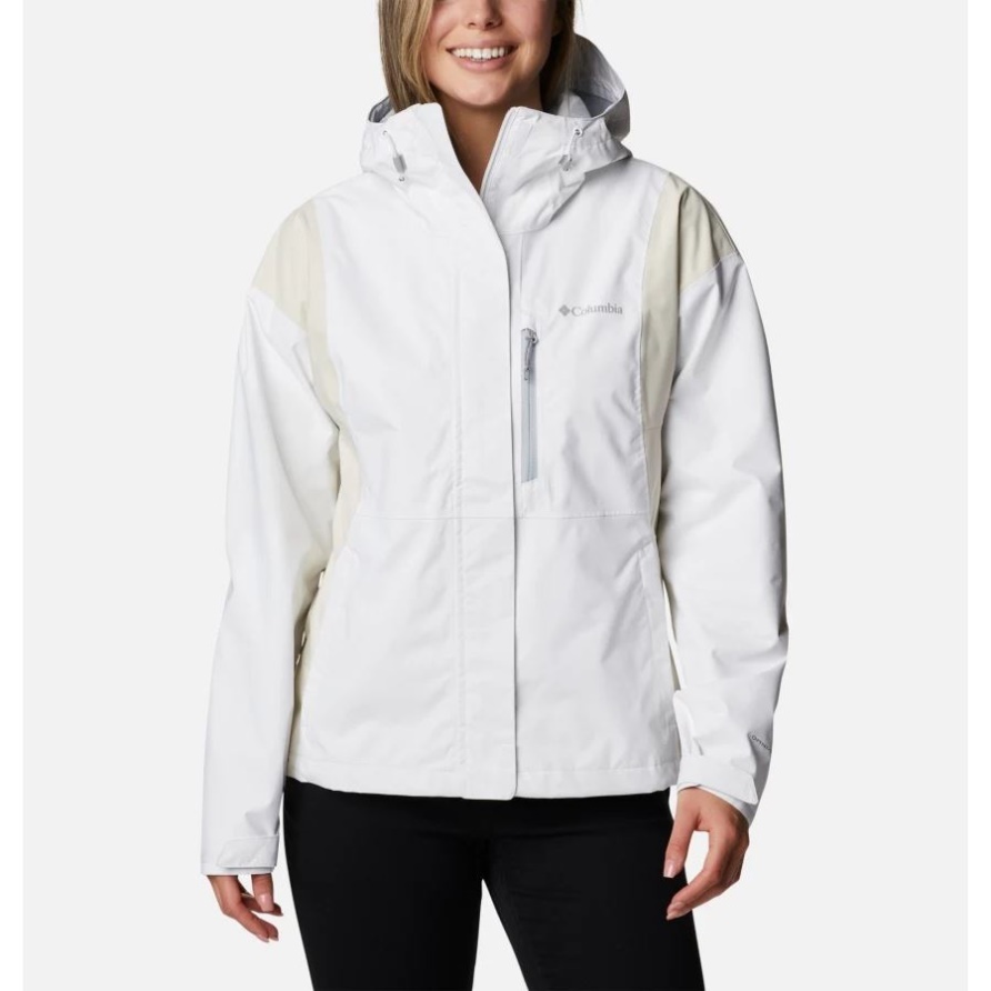 Columbia White/Chalk Wanderjacke Aus Wasserfestem Shell Für Damen