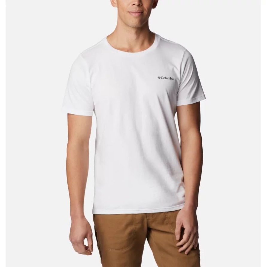 Columbia White/Foggy Haven Rapid Ridge II Bio-Baumwoll-T-Shirt Für Herren