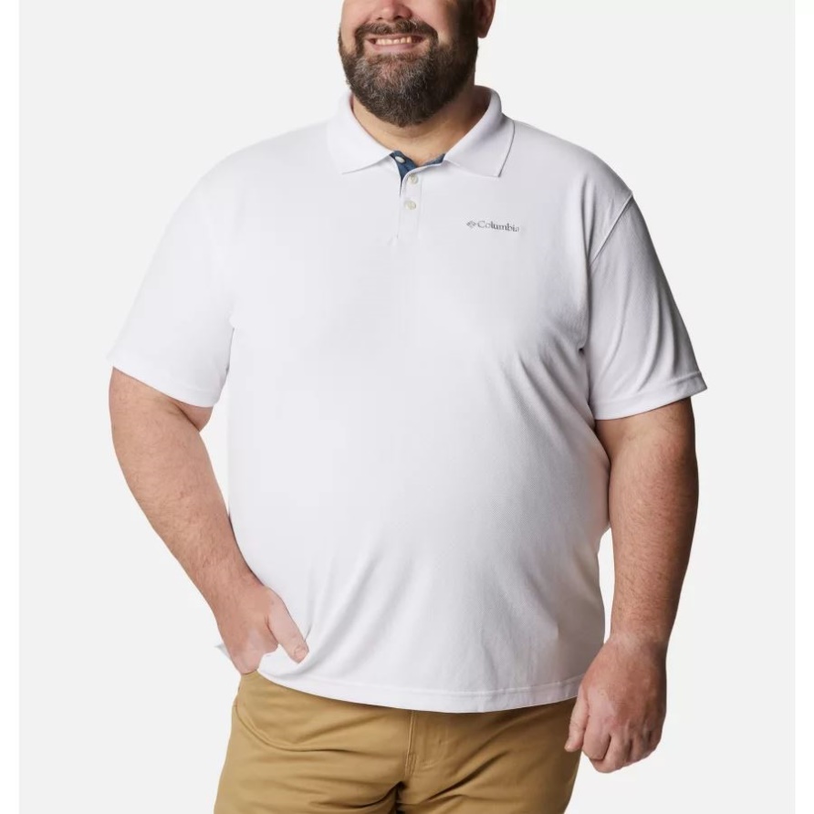 Columbia White Herren Nutzer Poloshirt Groß