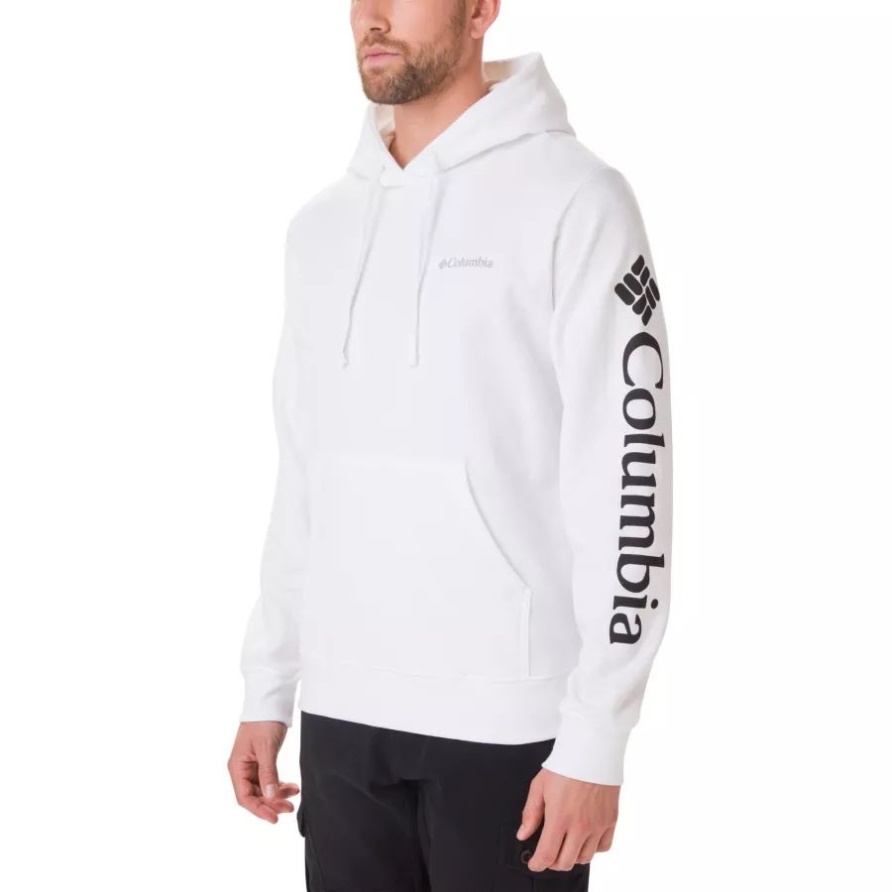 Columbia White Mens Viewmont Ii ärmelgrafik-hoodie