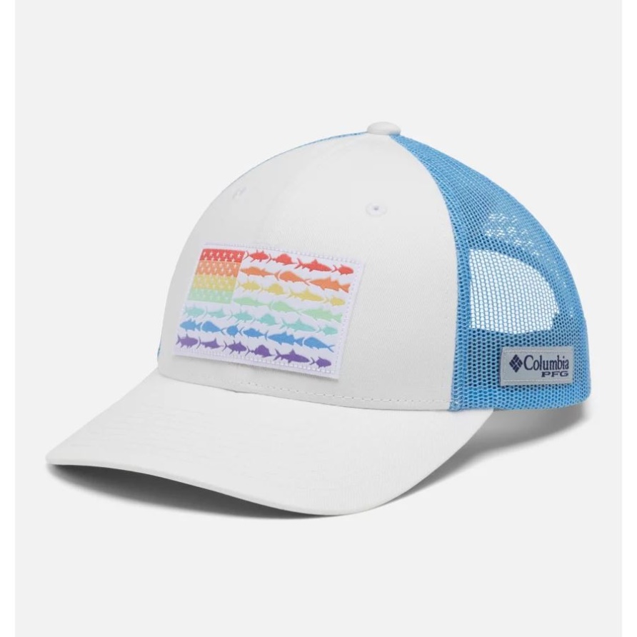 Columbia Weiß/segel Pfg Fish Flag Mesh Snapback Niedrige Krone