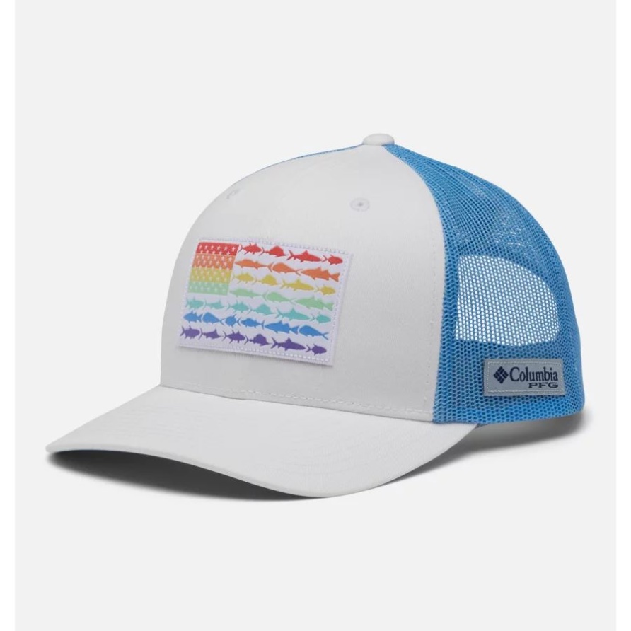 Columbia Weiß/segel Pfg Fish Flag Mesh Snapback Mitte Krone