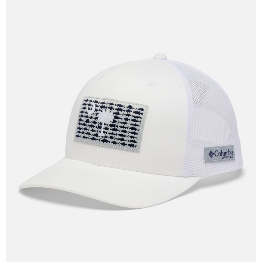 Columbia White/south Carolina Flag Pfg Fischflagge Mesh Snapback Hohe Krone