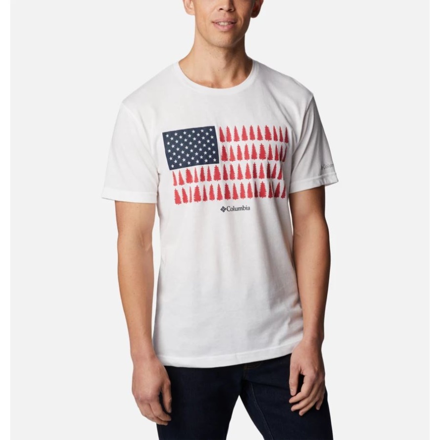 Das Thistletown-Hügelgraphik-T-Shirt Der Weißen/treestriped Flaggenmänner Kolumbiens