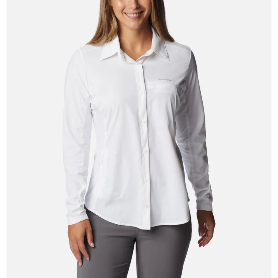 Columbia White Claudia Ridge Langarmshirt Für Damen