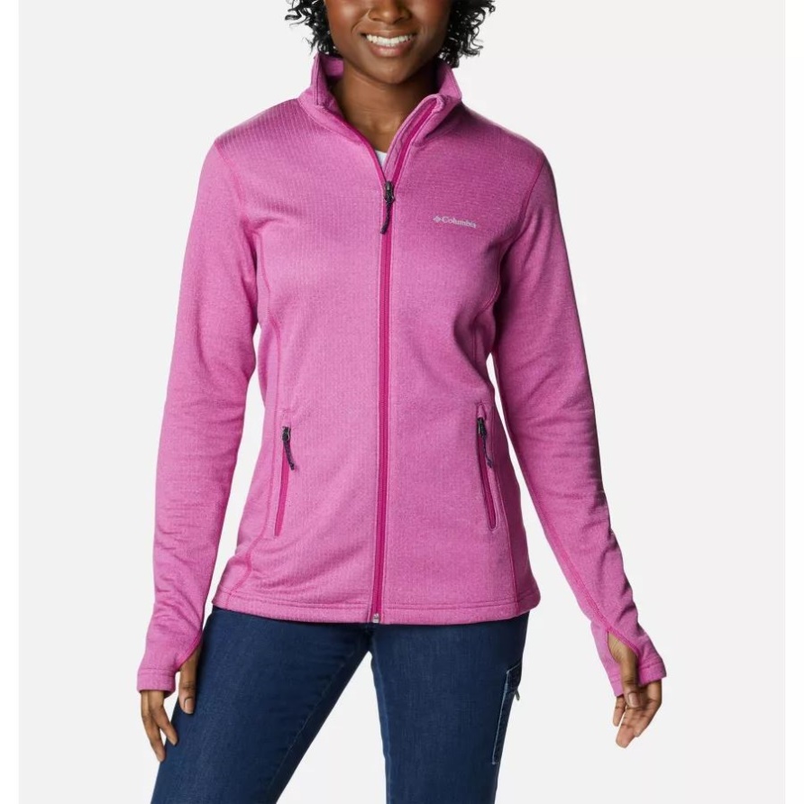 Columbia Wild Fuchsia Heather Park View Grid Fleecejacke Mit Durchgehendem Reißverschluss Für Damen