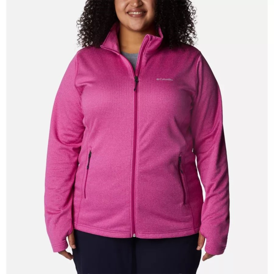 Columbia Wild Fuchsia Heather Park View Grid Fleecepullover Mit Durchgehendem Reißverschluss Für Damen In Übergröße