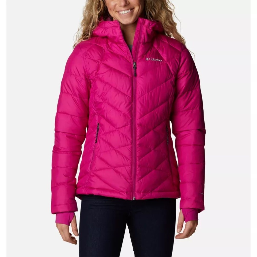Columbia Wild Fuchsia Himmlische Synthetische Daunenjacke Mit Kapuze Für Damen