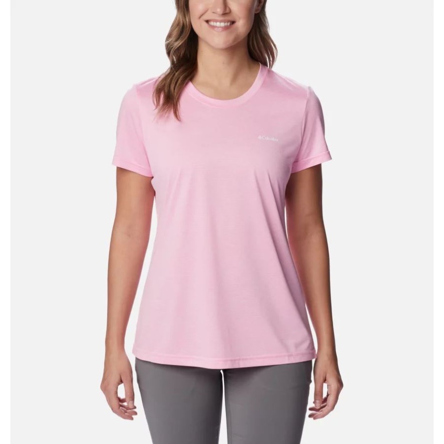 Columbia Wild Rose Heather Damen Columbia Hike Kurzarm-Crew-Shirt