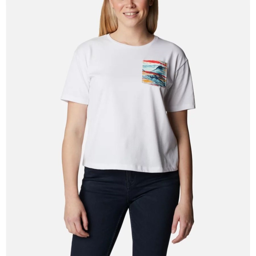 Columbia Damen Alpine Way Ii Lässiges T-shirt Weiß/hyper Natural Tasche