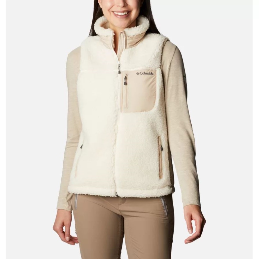 Columbia Archer Ridge Ii Sherpa-fleece-weste Für Damen Kreide/altes Fossil