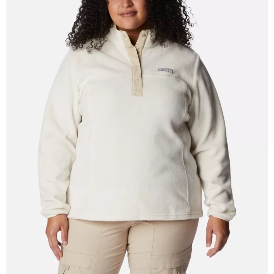 Columbia Benton Springs 1/2 Snap-Pullover Für Damen In Übergröße Kreide/altes Fossil