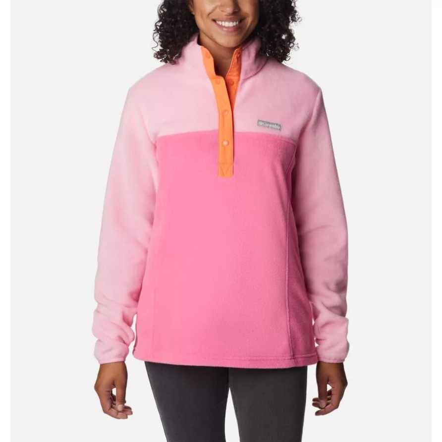 Columbia Benton Springs 1/2-Snap-Pullover Für Damen Wild Geranium/Wild Rose