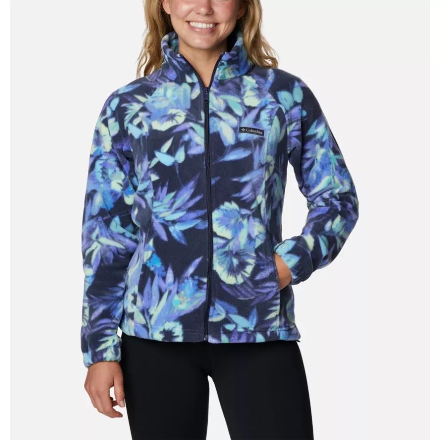 Columbia Benton Springs Bedruckte Fleecejacke Mit Durchgehendem Reißverschluss Für Damen Nachtaktiv/glyzinisch