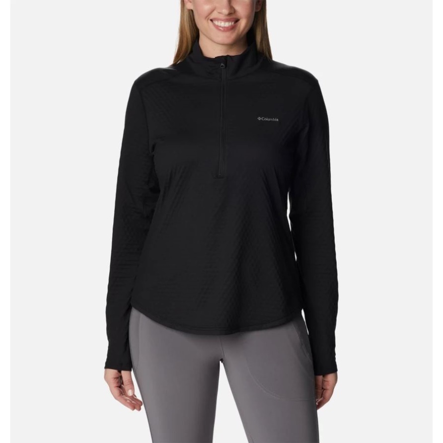 Columbia Damen Bliss Ascent Shirt Mit Halbem Reißverschluss Schwarz