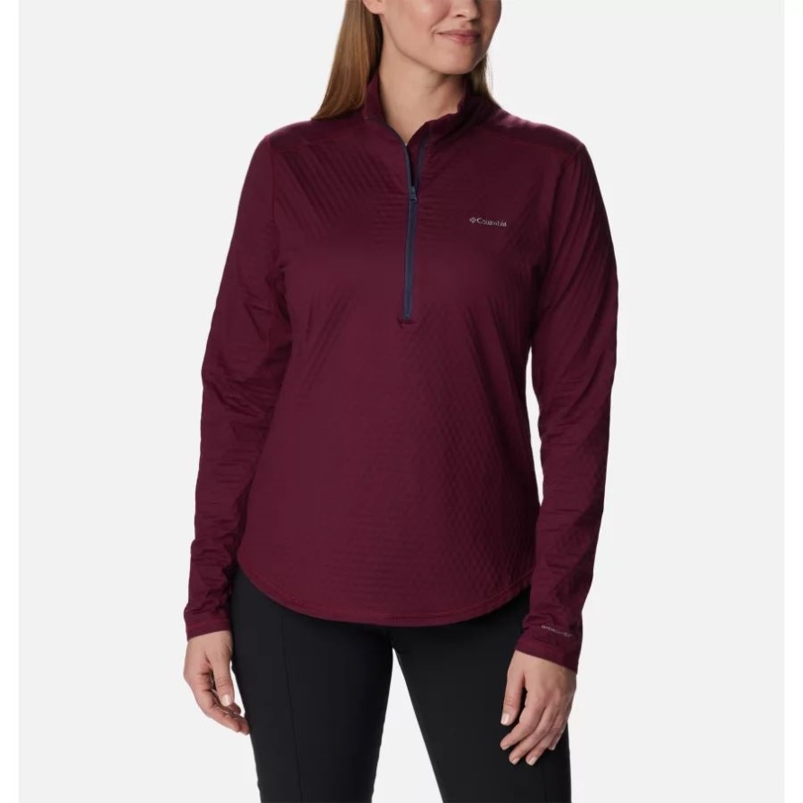 Columbia Bliss Ascent Shirt Mit Halbem Reißverschluss Für Damen Marionberry