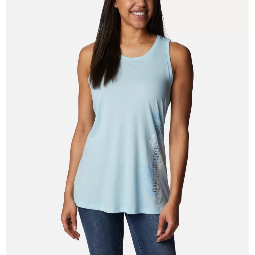 Täuschungs-MESA-Behälter Columbia-Frauen Frühlingsblau Hthr/blühende Linien Grafik