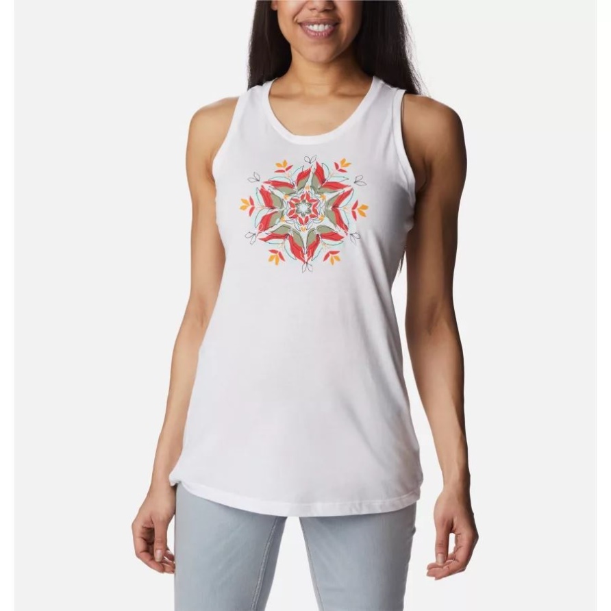 Columbia Bluff Mesa Tanktop Für Damen Weiß/Blumenlandschaft