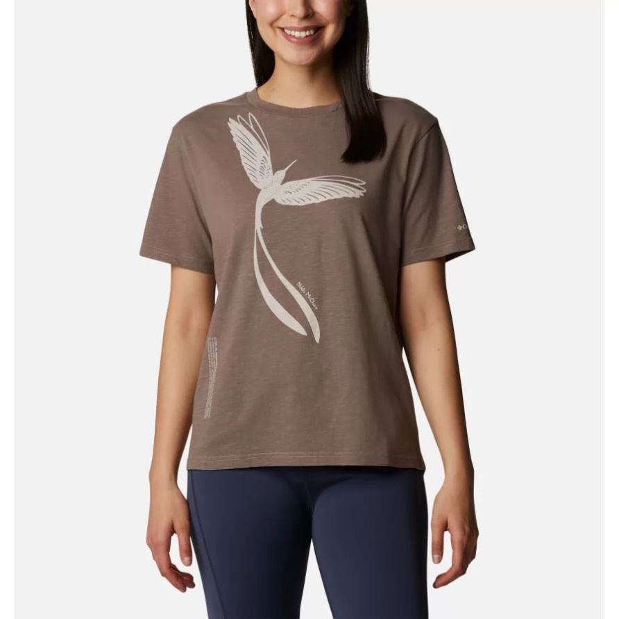 Columbia-Frauen Zerlegen T-Shirt Eisen/grafischer Kolibri
