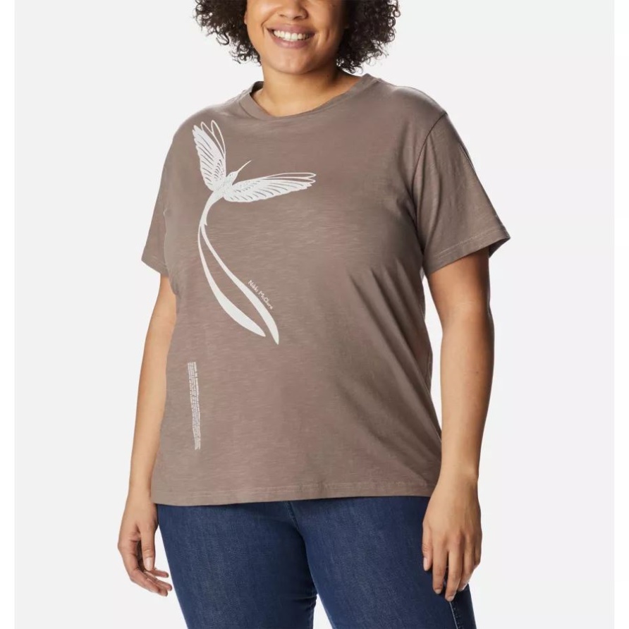 Kolumbianisches Damen-T-Shirt In Übergröße Mit Eisen-/Grafik-Kolibri