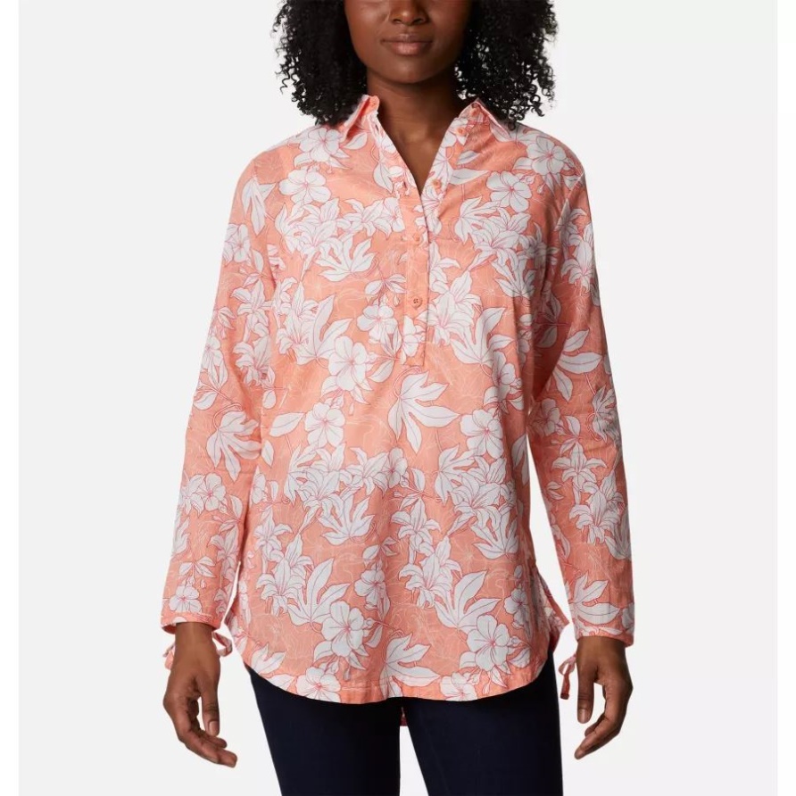 Columbia Damencamp Henry Ii Tunika Korallenriff Lakeshore Floral