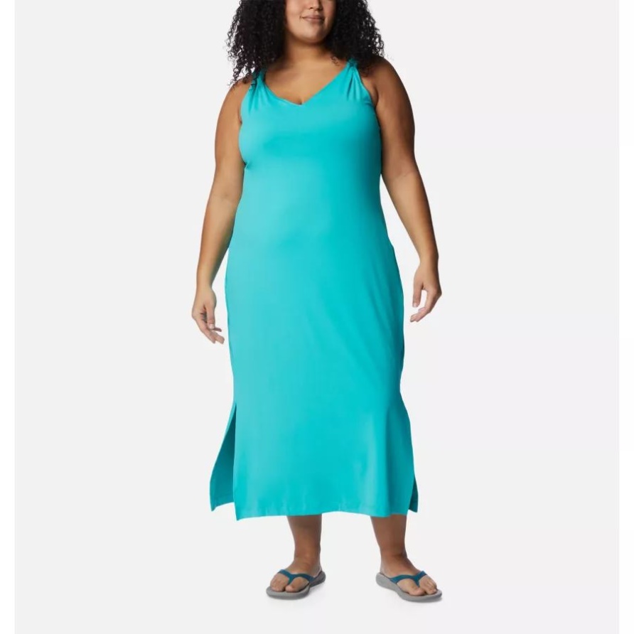 Columbia Chill River Midikleid Für Damen In Übergröße, Helles Aqua