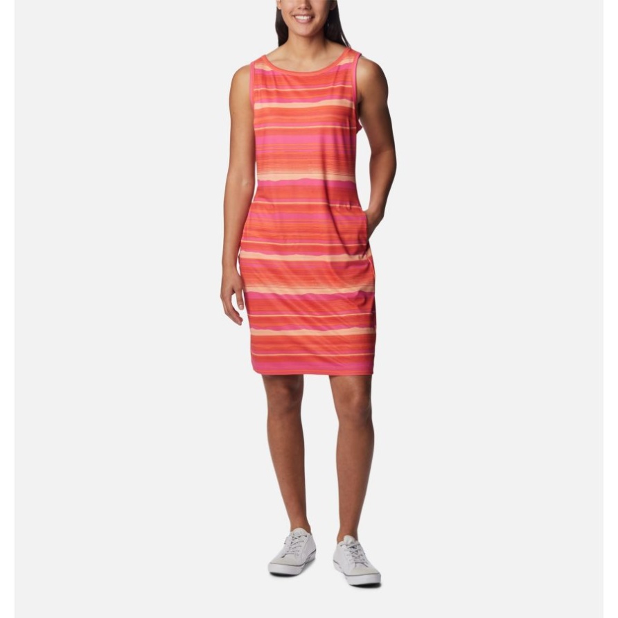 Columbia Kleid Mit Chill River Print Für Damen Sunset Orange/Horizons Stripe