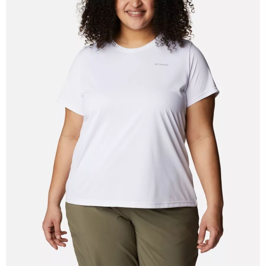 Columbia Columbia Hike Kurzarm-Rundhalsshirt Für Damen Plus Größe Weiß