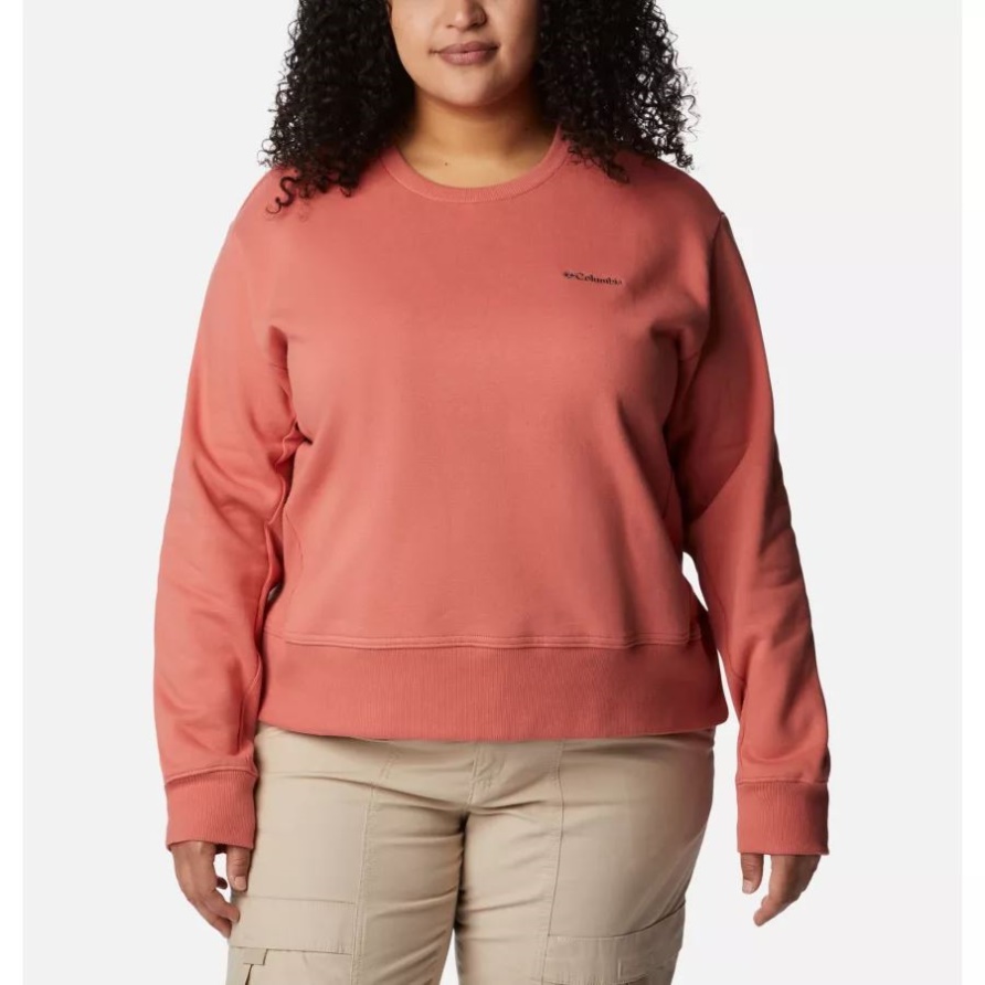 Columbia Damen-Sweatshirt Columbia Lodge Crew IV Plus Größe Dunkle Koralle