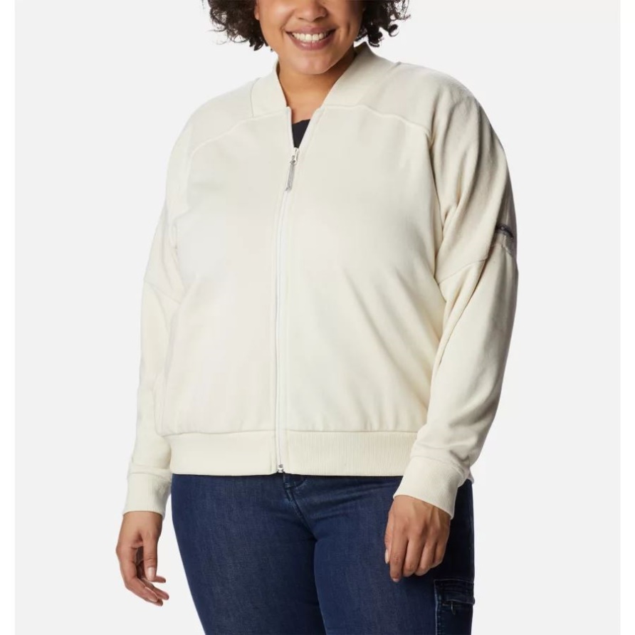 Columbia Columbia Lodge French Terry Jacke Mit Durchgehendem Reißverschluss Für Damen Plus Größe Kreide