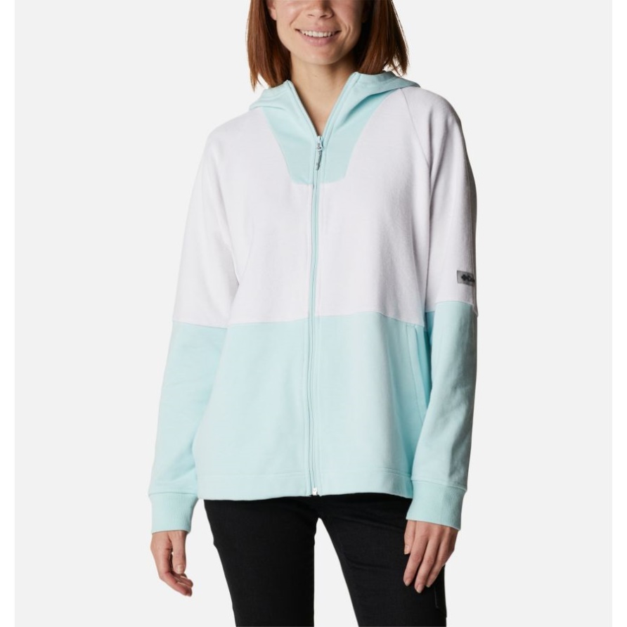 Columbia Columbia Lodge Kapuzenjacke Aus French Terry Mit Durchgehendem Reißverschluss Für Damen Icy Morn/white