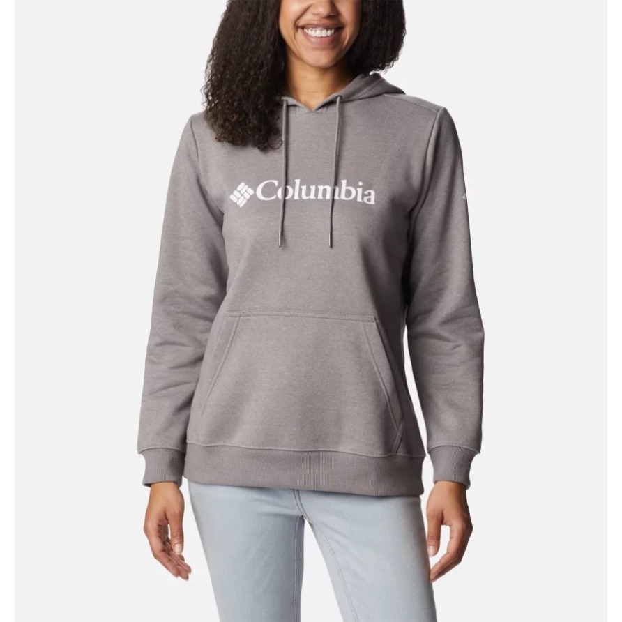 Columbia Damen-hoodie Mit Columbia-logo Hellgrau Meliert