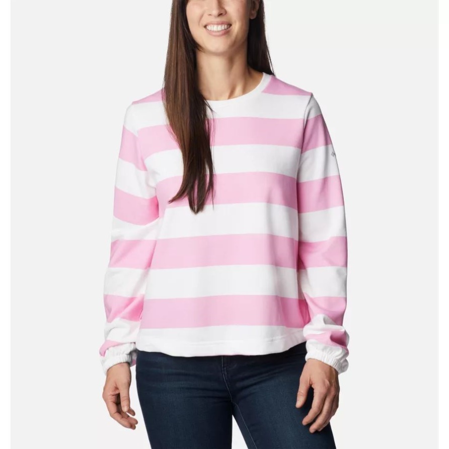 Columbia Damen-Columbia-Trek-French-Terry-Grafik-Crew Wildrose/Rugby-Streifen