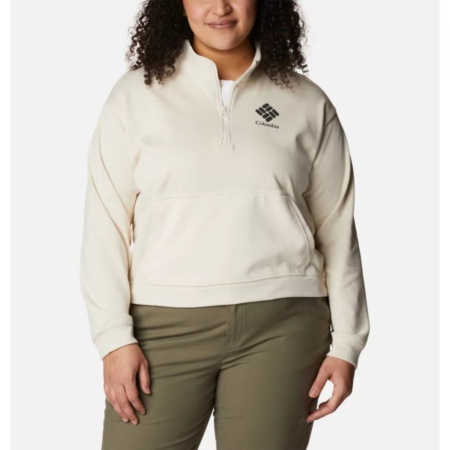 Columbia Columbia Trek Damen-Sweatshirt Aus French Terry Mit Halbem Reißverschluss Plus Größe Kreide/Stacked Gem