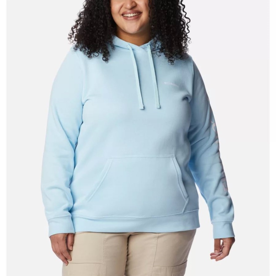 Columbia Damen-Columbia-Trek-Grafik-Hoodie In Übergröße, Frühlingsblau/weißes Logo