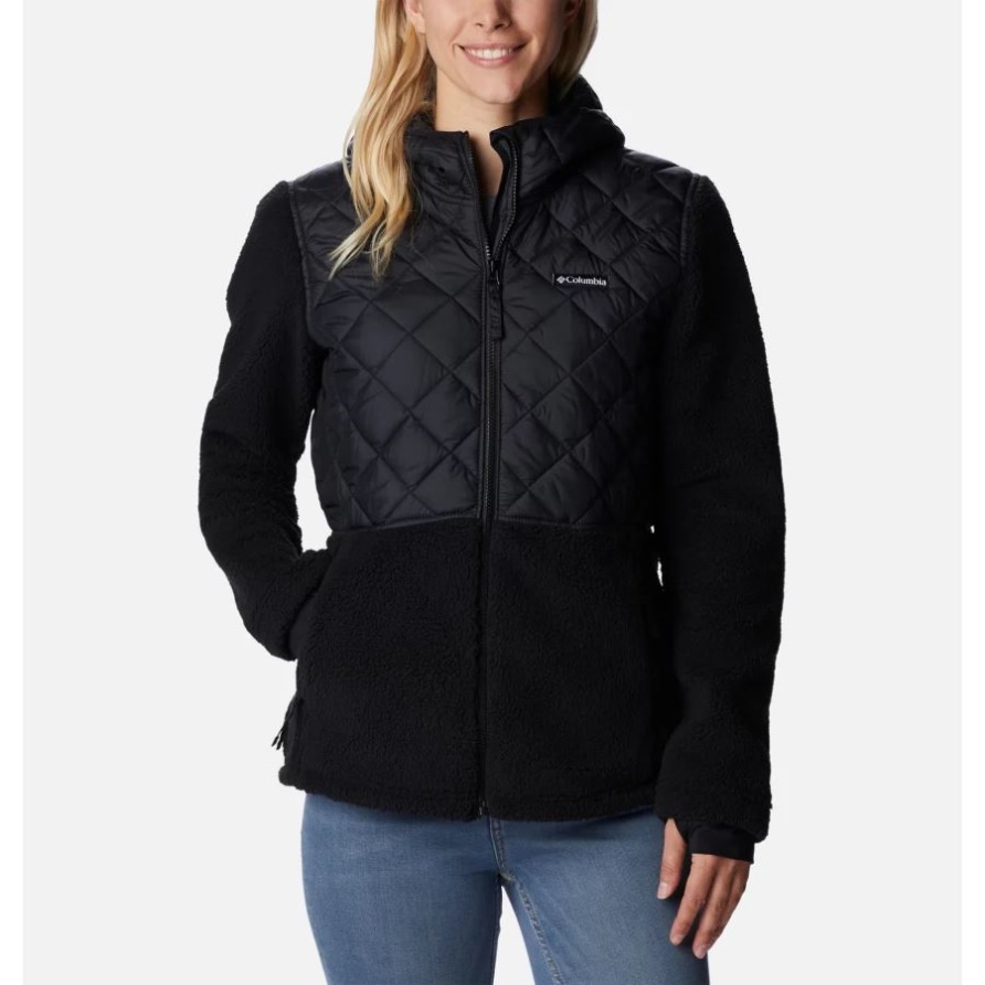 Columbia Damen Crested Peak Kapuzenfleecejacke Schwarz