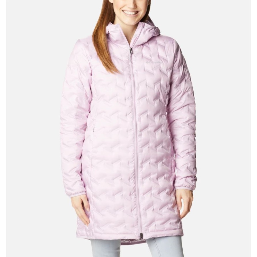 Columbia Delta Ridge Lange Daunenpufferjacke Mit Kapuze Aura Für Damen