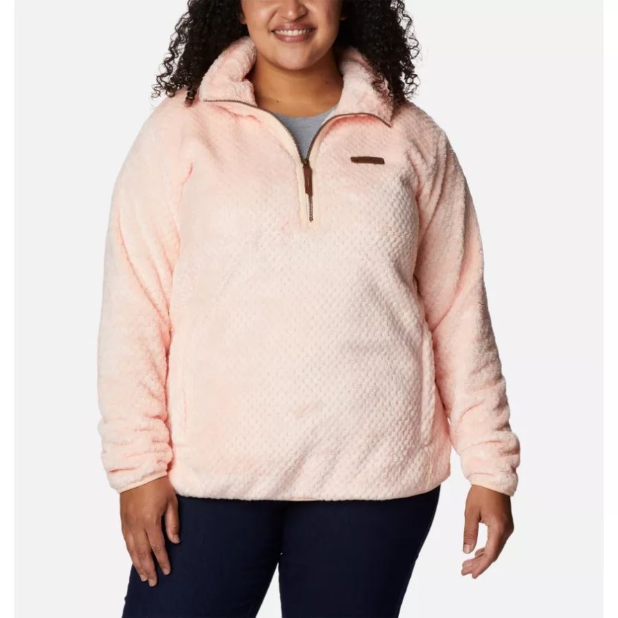 Columbia Sherpa-Fleece Mit Seitlichem Viertelreißverschluss Für Damen In Übergröße Pfirsichblüte