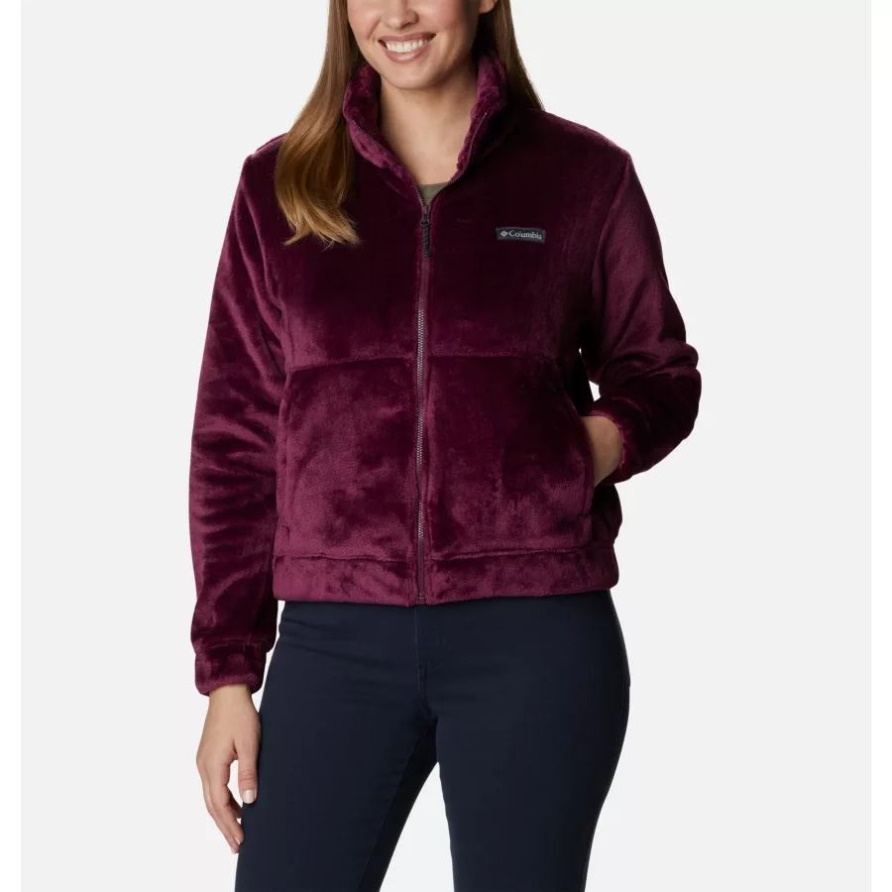 Columbia Fireside Cropped Sherpa Fleecejacke Für Damen Marionberry