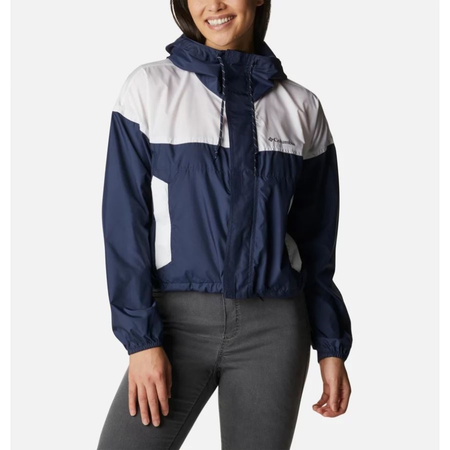 Columbia Flash Challenger Kurz Geschnittene Windjacke Für Damen Nachtaktiv/weiß
